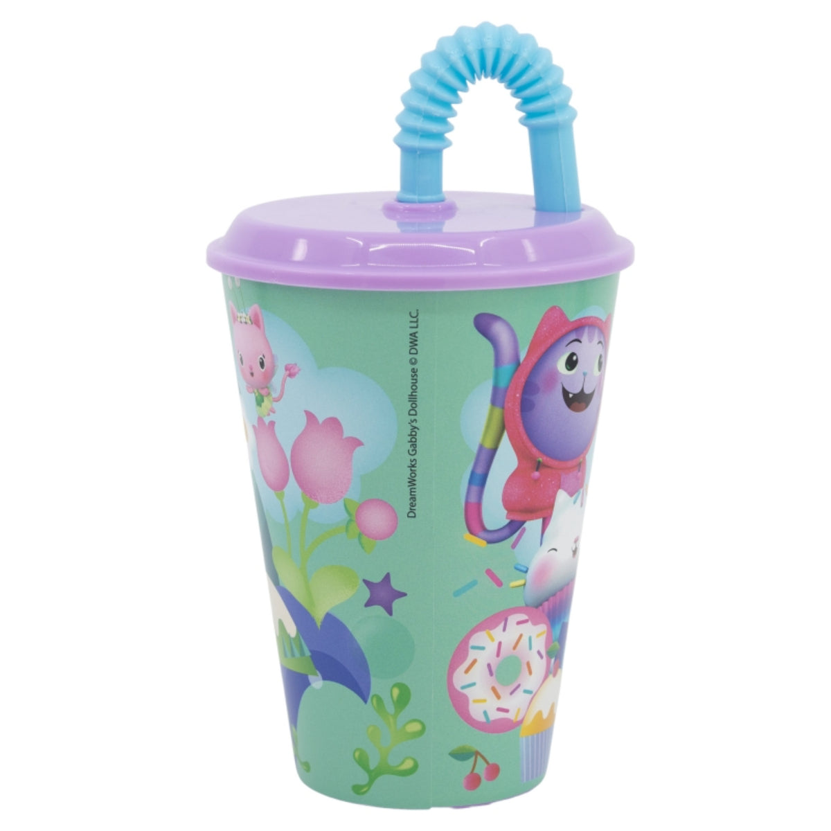 Disney Stitch Trinkbecher 430 ml mit Deckel und Strohhalm