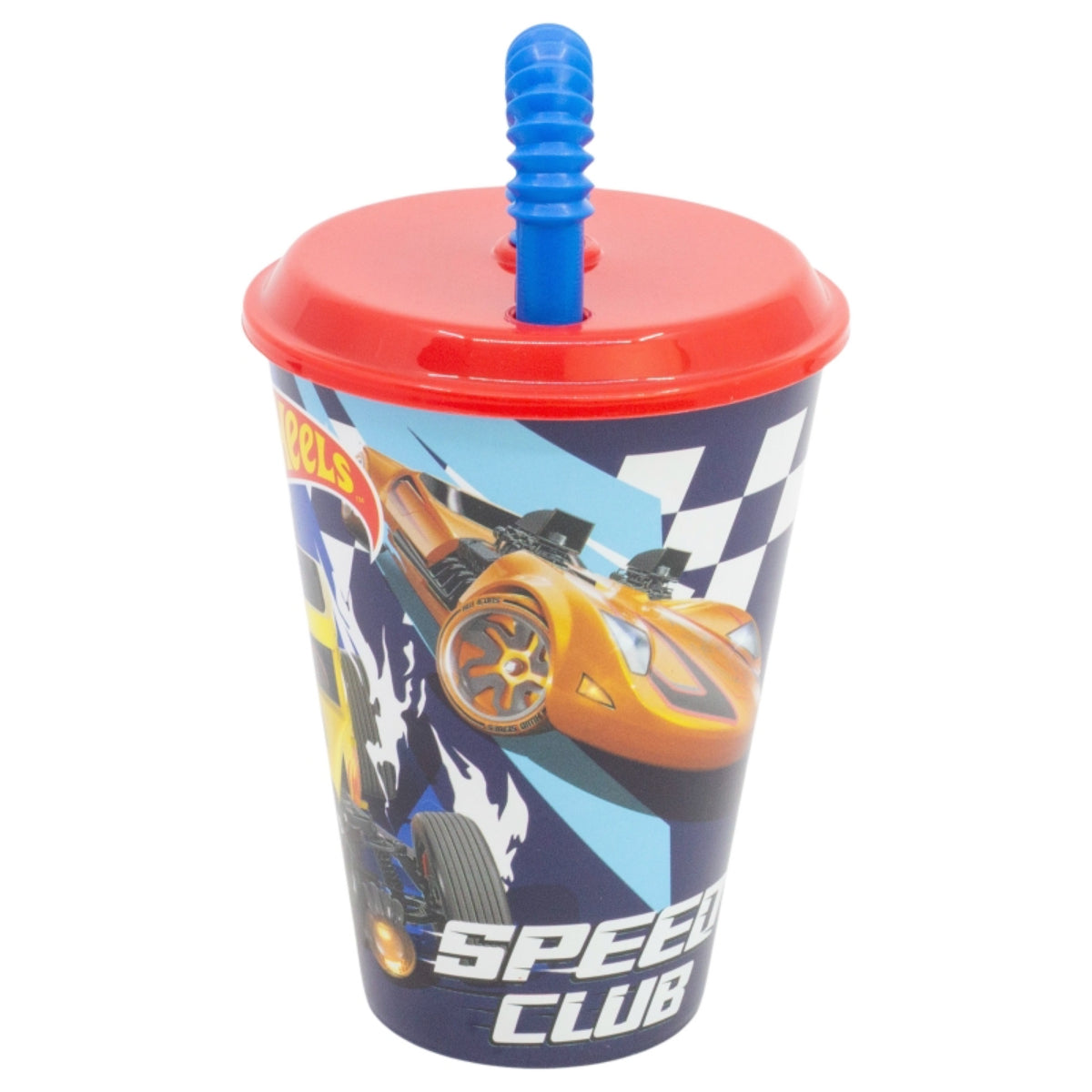 Hot Wheels Trinkbecher 430 ml mit Deckel und Strohhalm