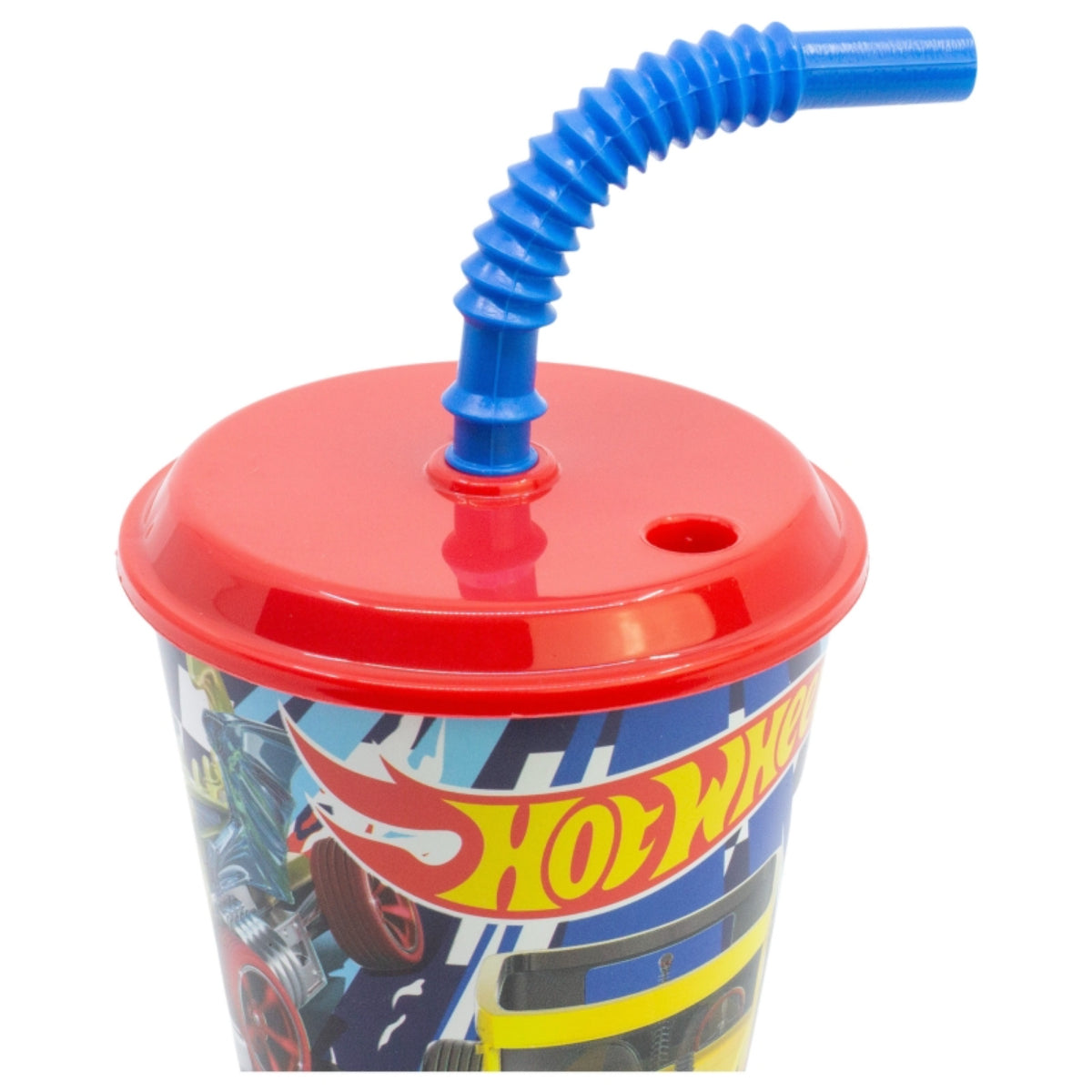 Hot Wheels Trinkbecher 430 ml mit Deckel und Strohhalm