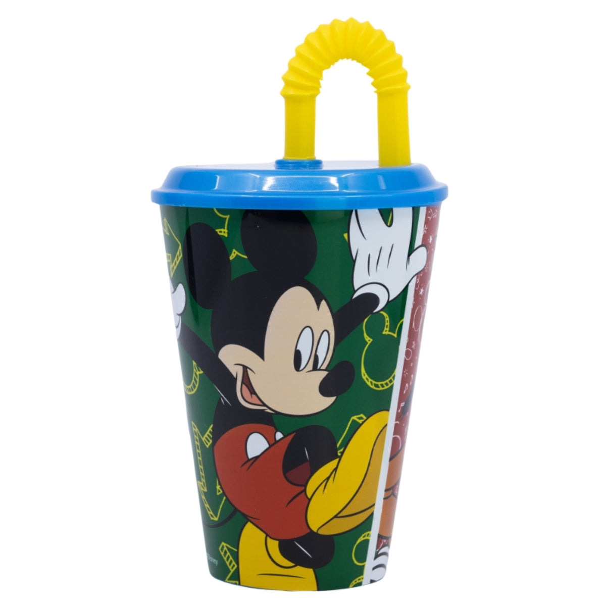 Disney Mickey Mouse Trinkbecher 430 ml mit Deckel und Strohhalm
