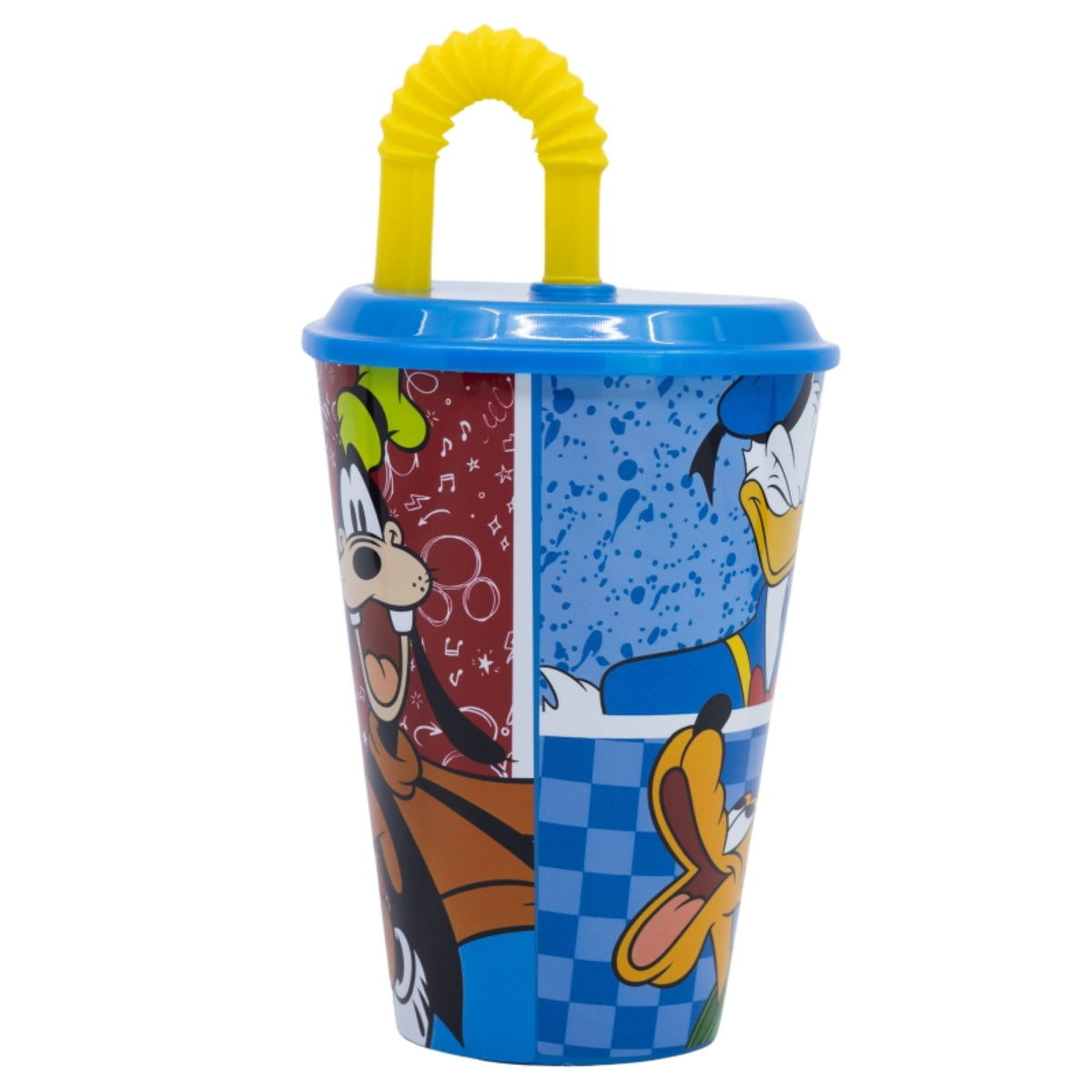 Disney Mickey Mouse Trinkbecher 430 ml mit Deckel und Strohhalm