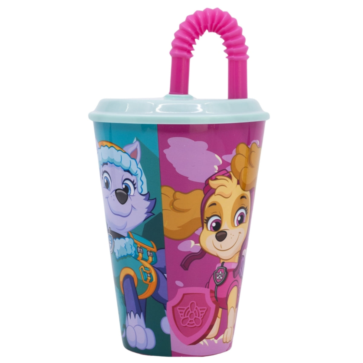Paw Patrol Trinkbecher 430 ml mit Deckel und Strohhalm