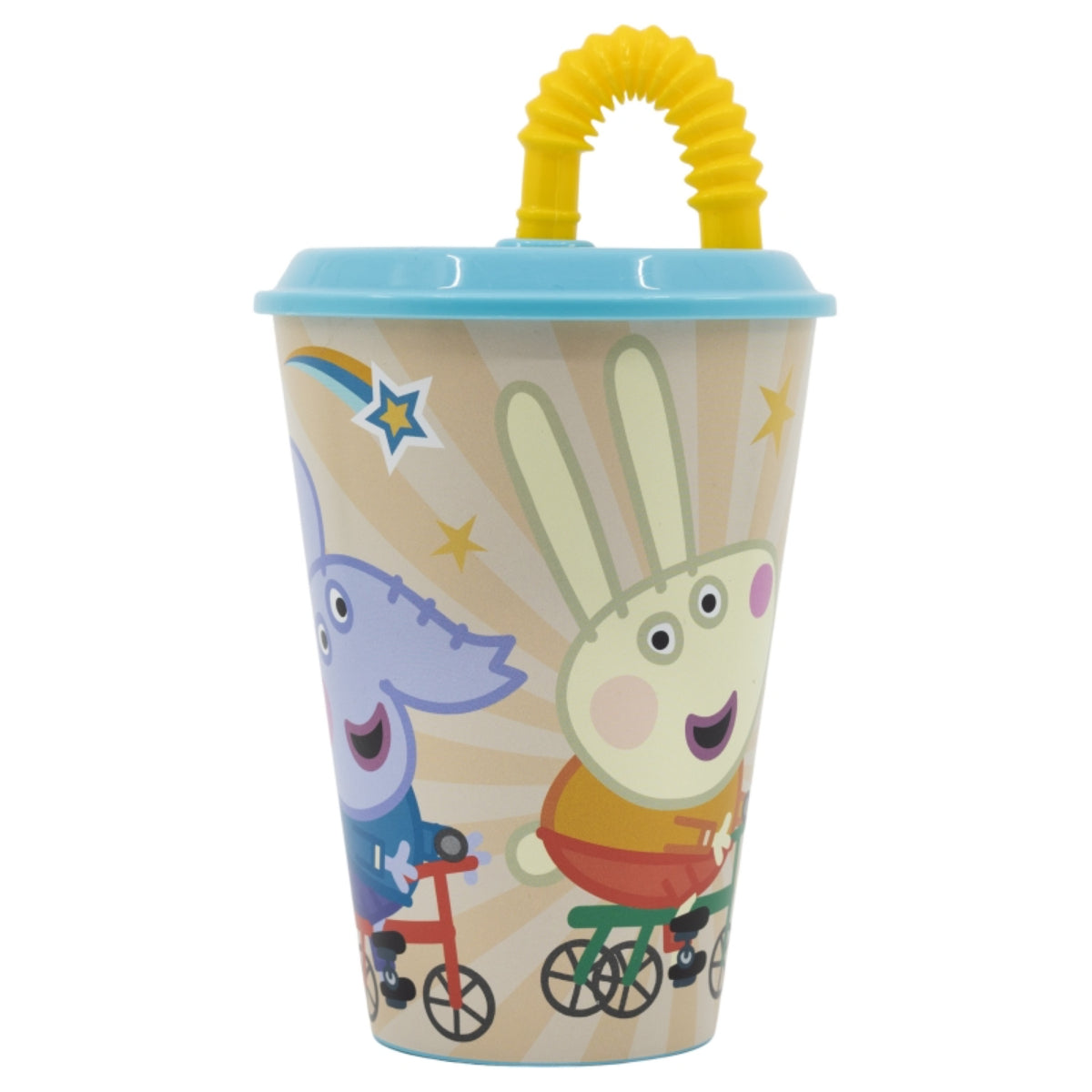 Peppa Pig Trinkbecher 430 ml mit Deckel und Strohhalm