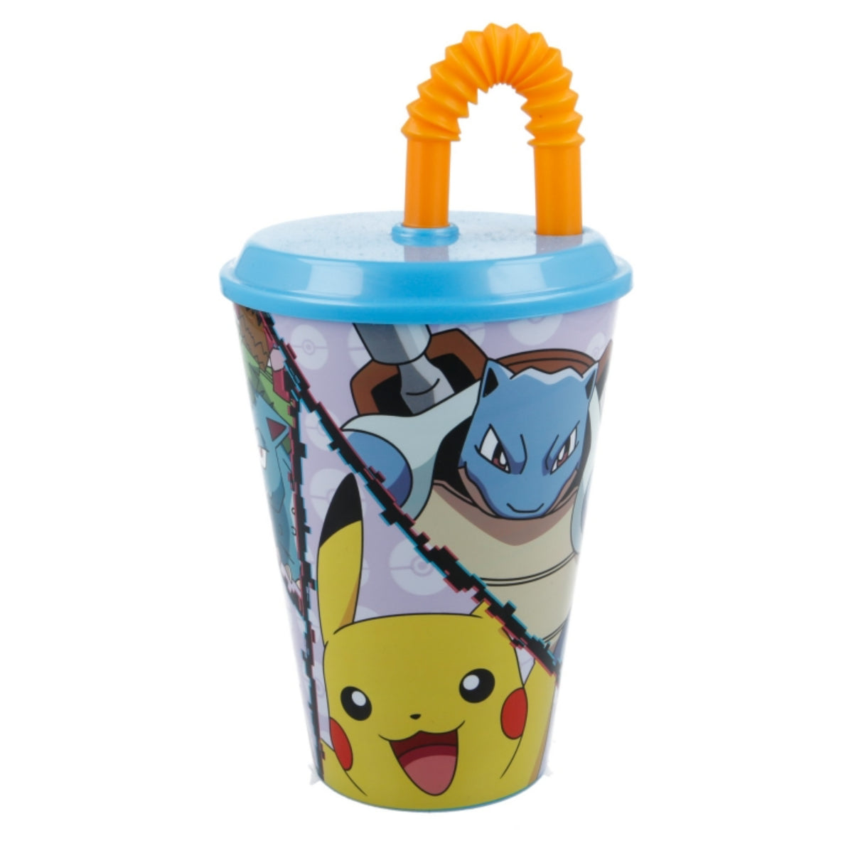 Pokémon Trinkbecher 430 ml mit Deckel und Strohhalm