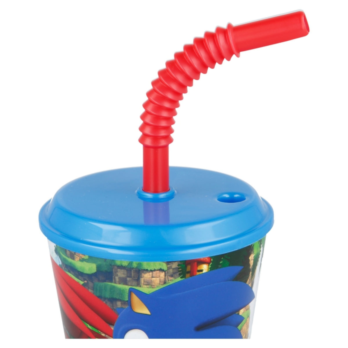Sonic The Hedgehog Trinkbecher 430 ml mit Deckel und Strohhalm