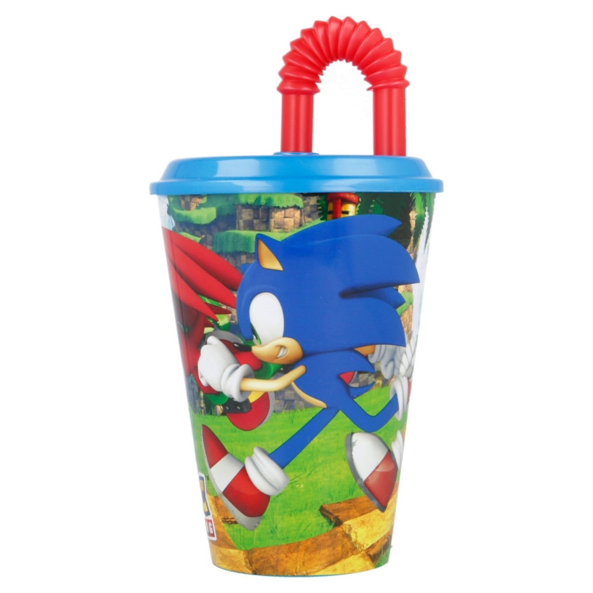 Sonic The Hedgehog Trinkbecher 430 ml mit Deckel und Strohhalm
