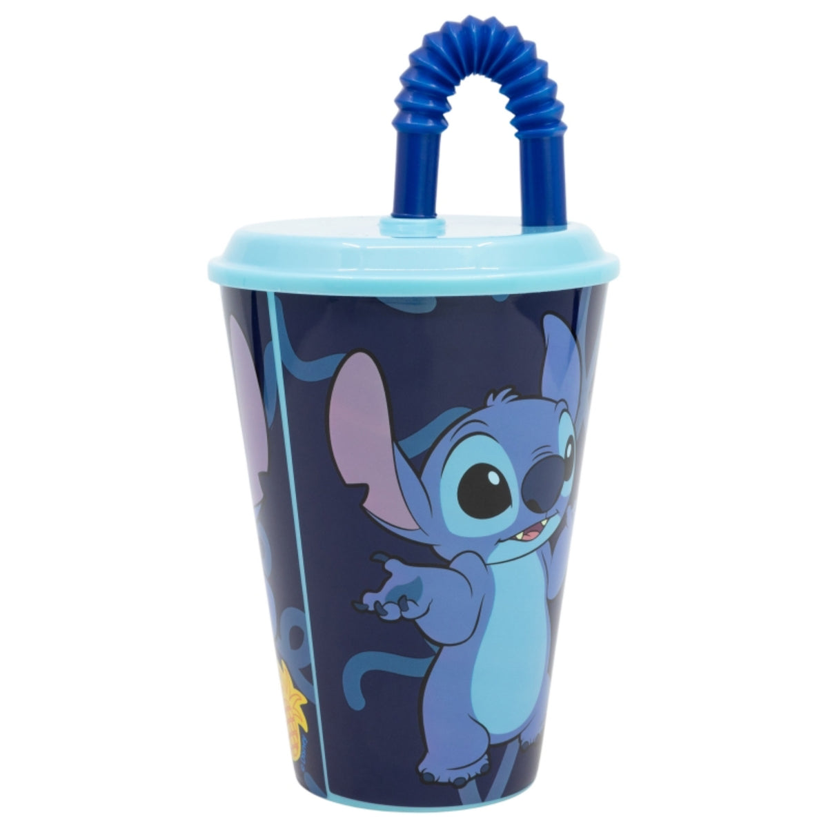 Disney Stitch Trinkbecher 430 ml mit Deckel und Strohhalm