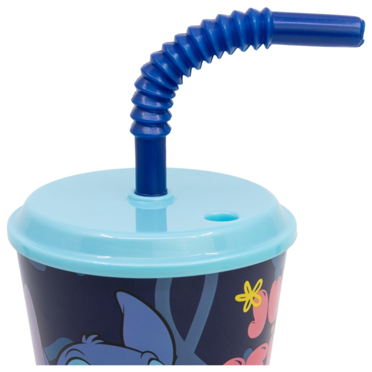 Disney Stitch Trinkbecher 430 ml mit Deckel und Strohhalm