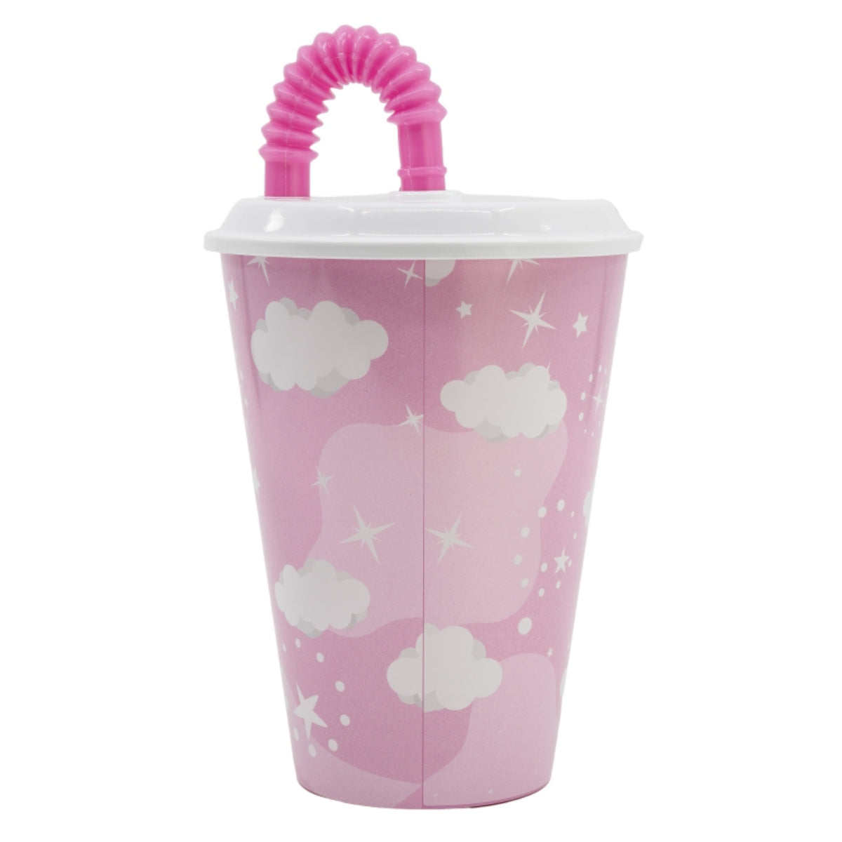 Unicorn Trinkbecher 430 ml mit Deckel und Strohhalm