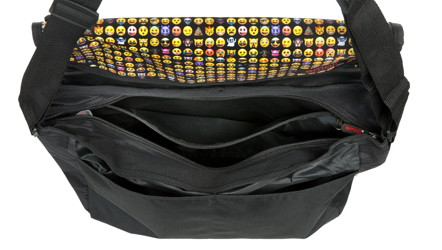 Emoji Schultasche Praktische Umhängetasche für die Schule und Freizeit
