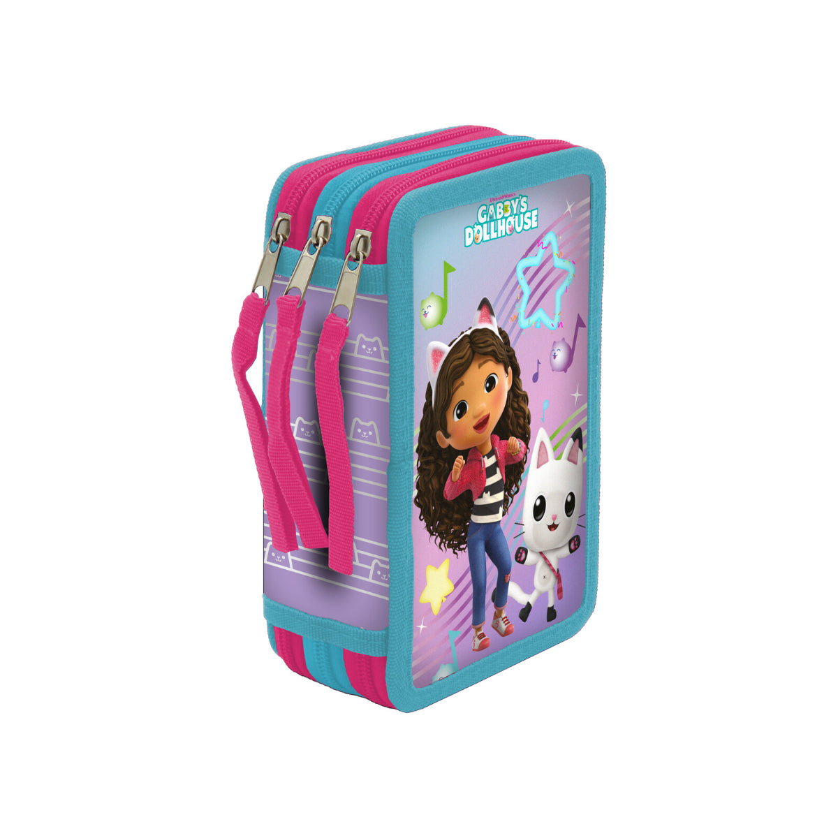 Gabby's Dollhouse Schüleretui 3 Etagen mit Schulmaterial Stifte Set Schule