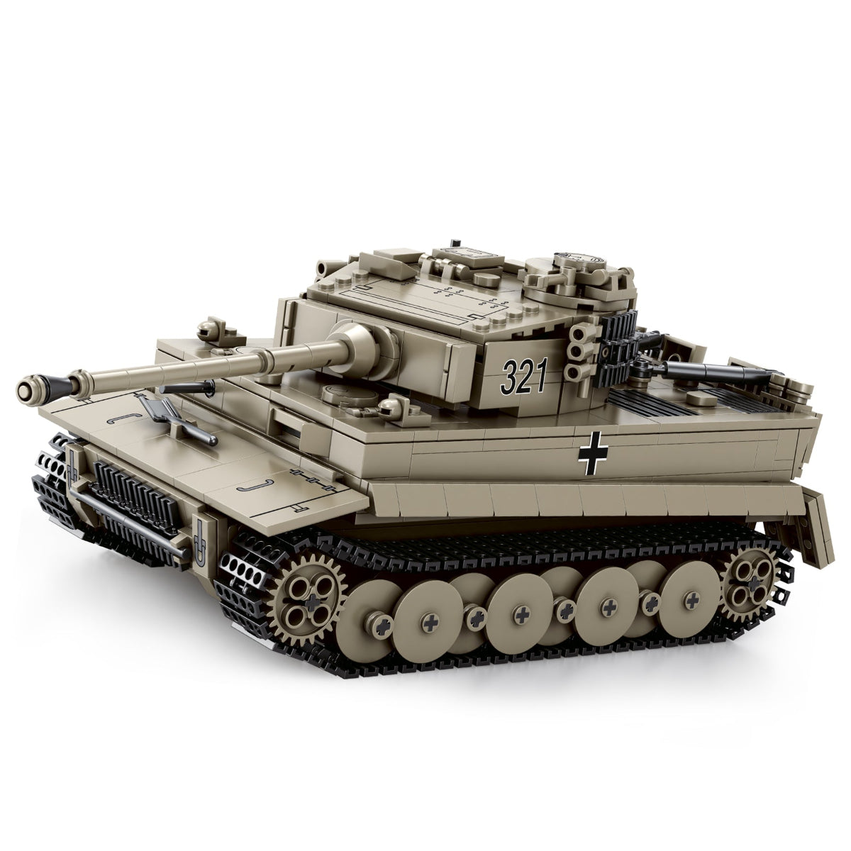 Reobrix World of Tanks Tiger I Kettenfahrzeug 1:28 Klemmbaustein Set 1138