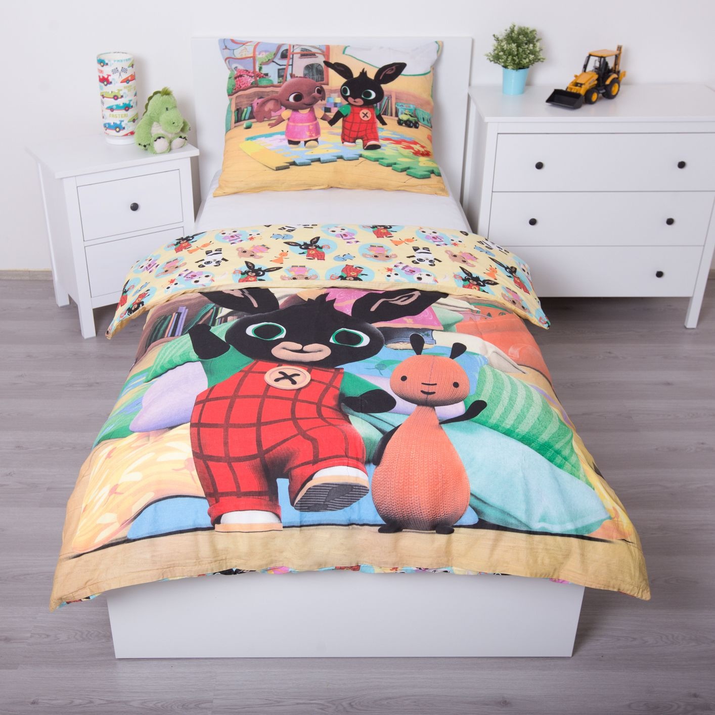 Bing Baumwoll-Bettwäsche 140x200 cm Deckenbezug + 70x90 cm Kissenbezug mit Reißverschluss