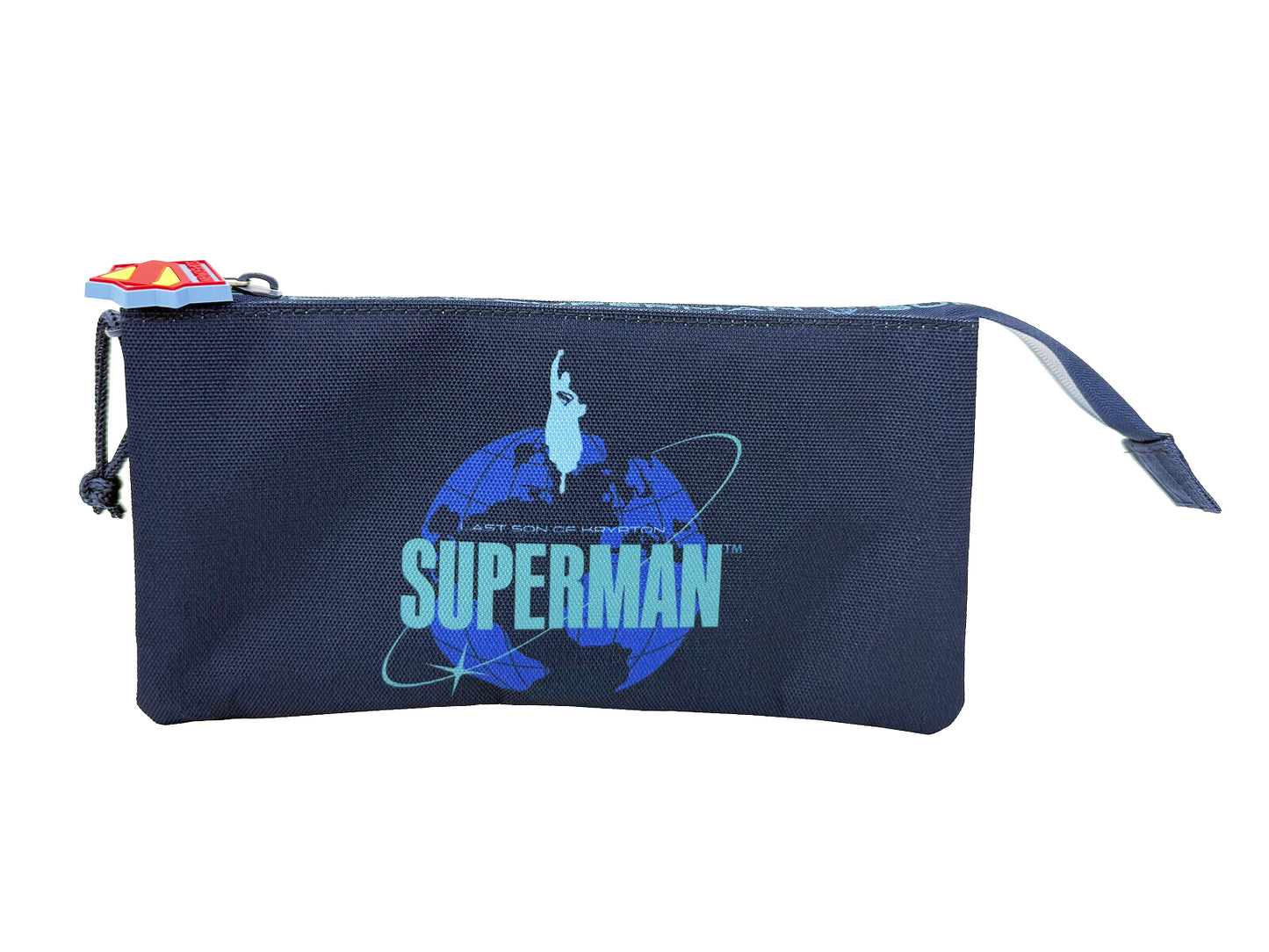 Superman drei Fächer Etui Federmäppchen für Schule und Alltag
