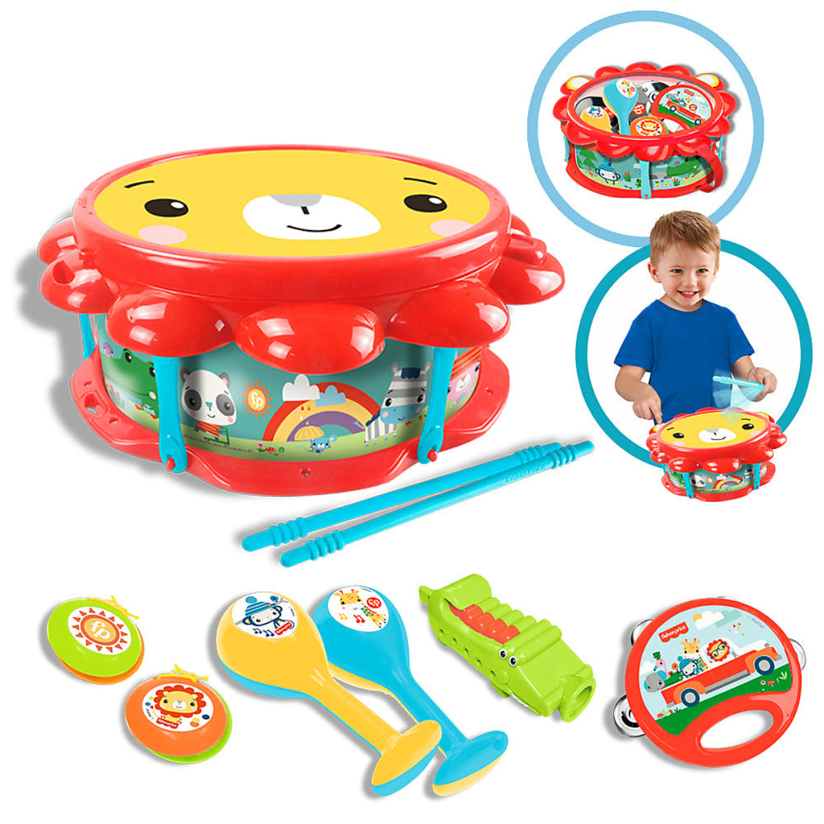 Fisher-Price Musikset für Kinder mit Schlagzeug und Instrumenten