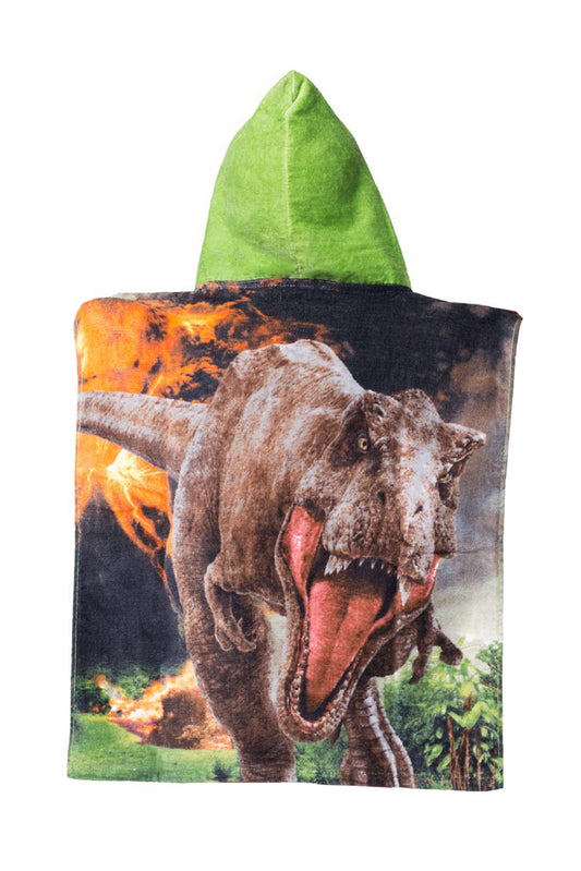 Jurassic World Badeponcho für Kinder Hochwertiger Frottee aus 100 % Baumwolle