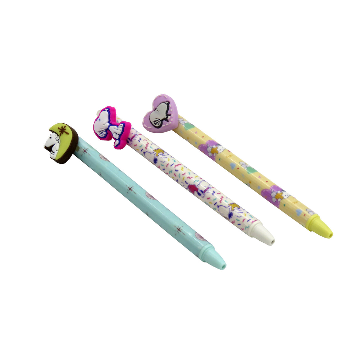 Snoopy 3 Stück löschbarer Stift mit blauer Tinte Schreibstift mit Klickmechanik