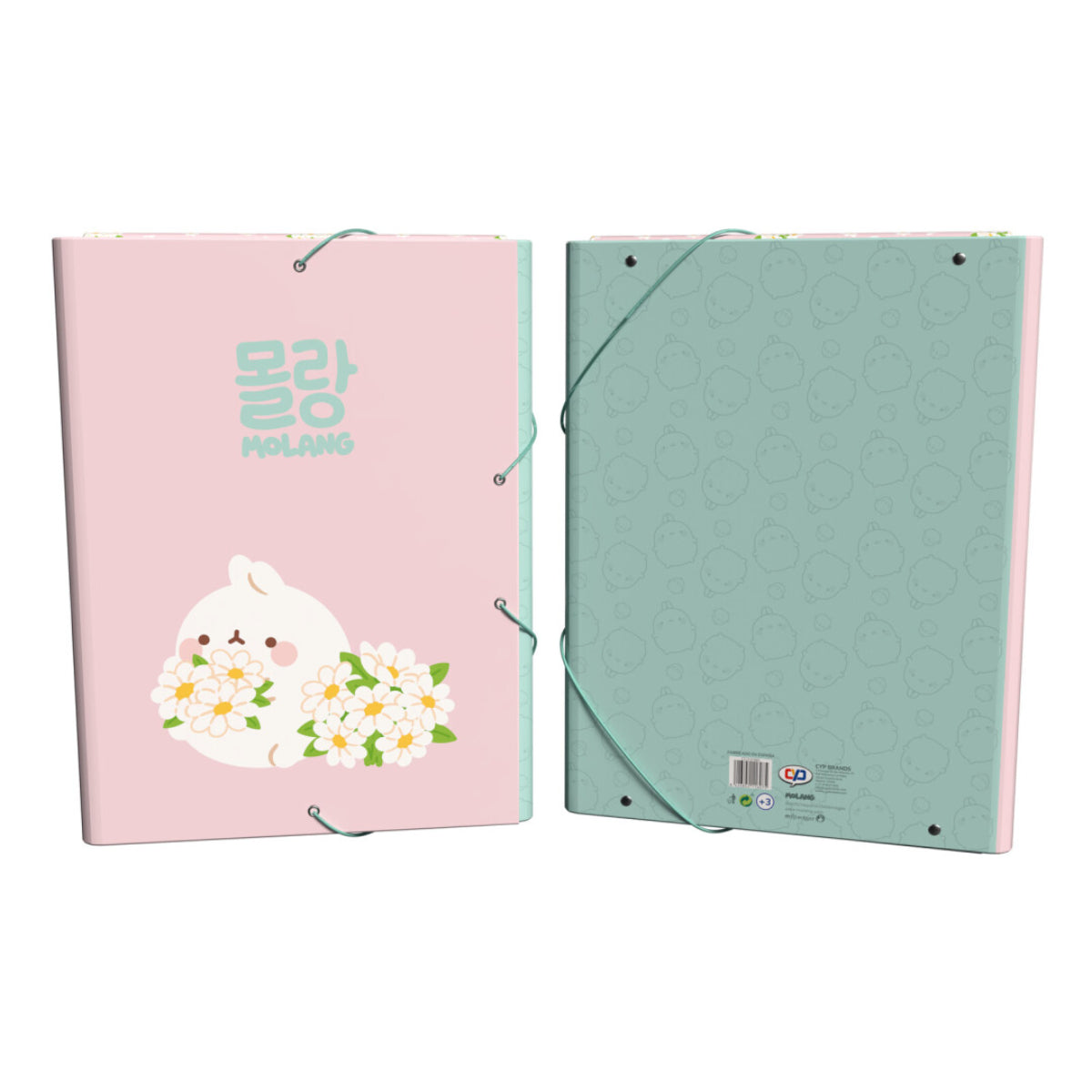 Molang Blüte Sammelmappe 3 Klappen Gummiband Mappe A4 27 × 3 × 35 cm