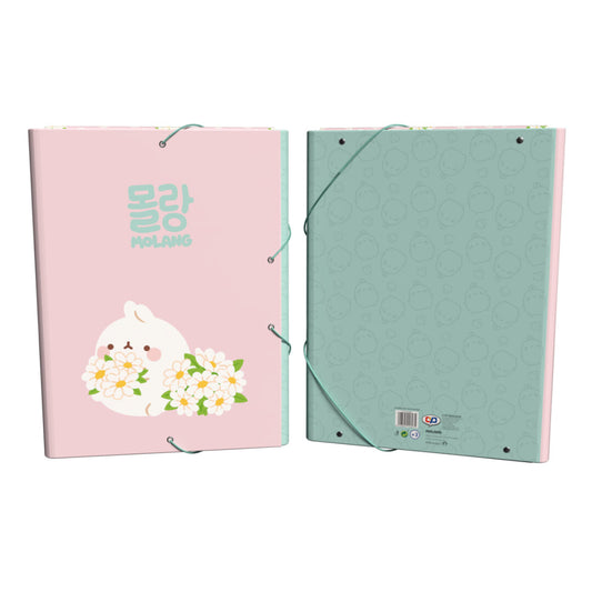 Molang Blüte Sammelmappe 3 Klappen Gummiband Mappe A4 27 × 3 × 35 cm