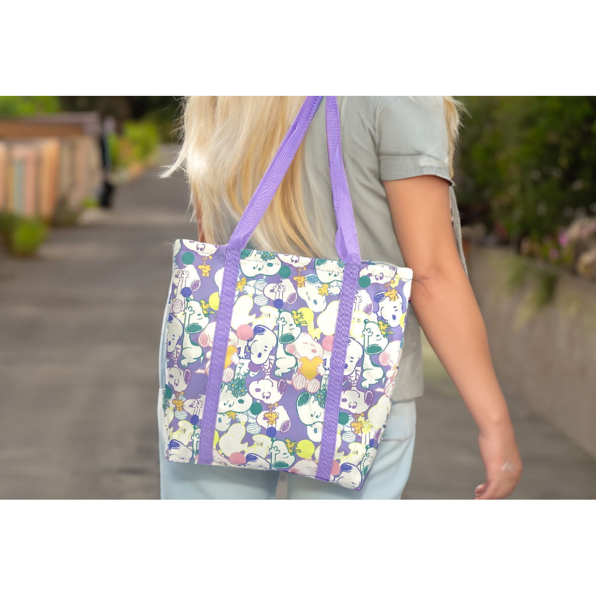 Snoopy Stofftasche Shopper Tragetasche mit Tasche Einkaufstasche 35x41 cm