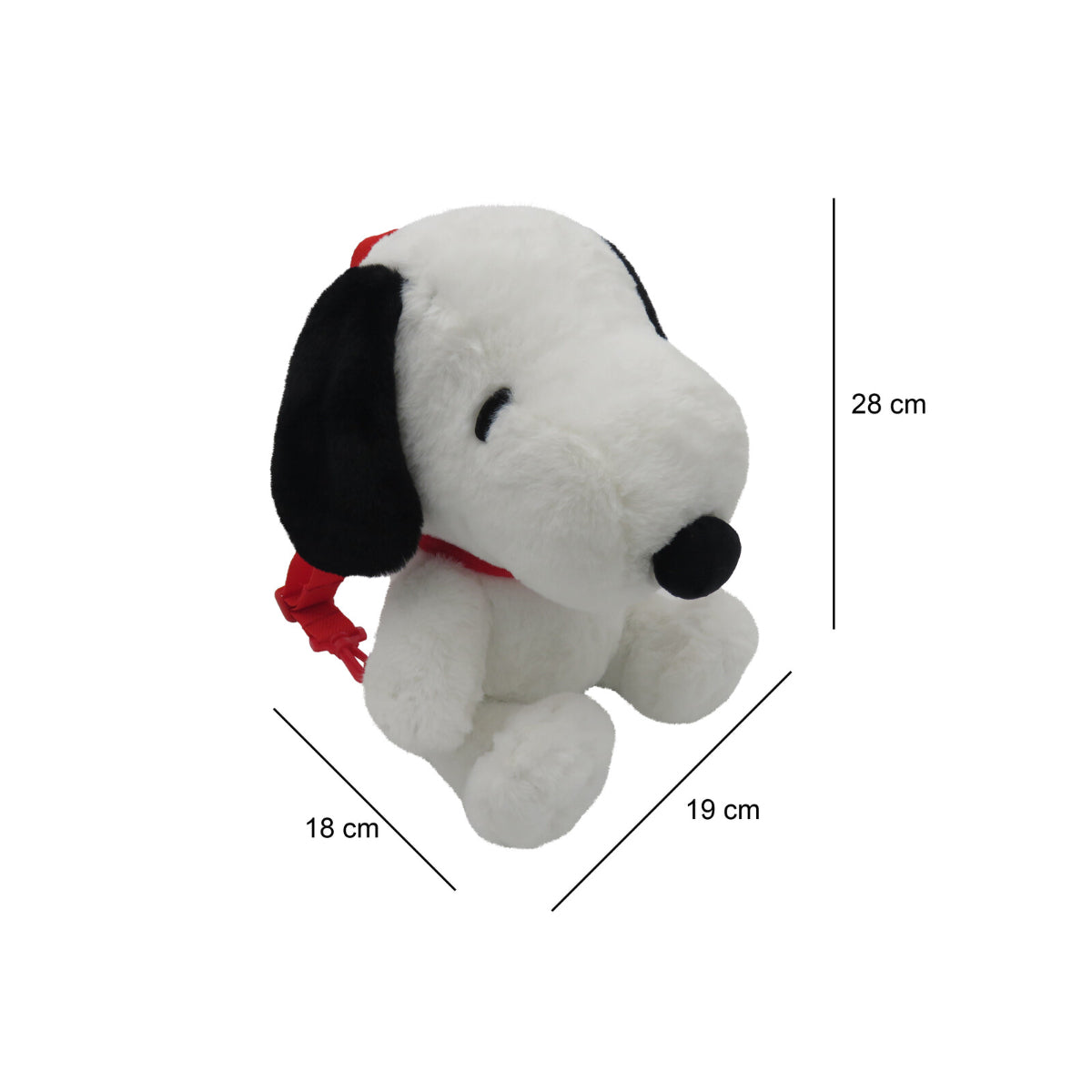 Snoopy Kinder Rucksack Plüsch Tasche Kuschelrucksack für Kindergarten 28 cm