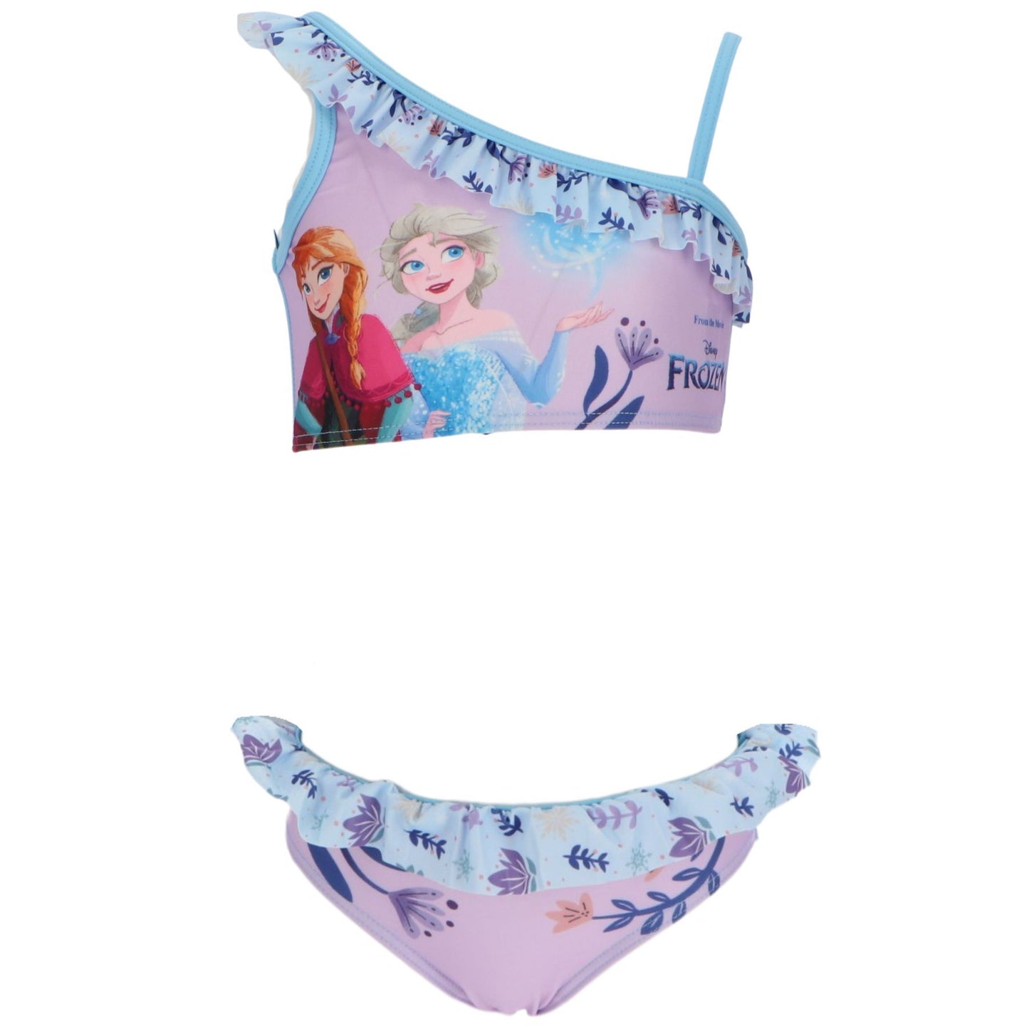 Disney Frozen Kinder Bikini mit Sarong Badebekleidung & Strandoutfit Sommer