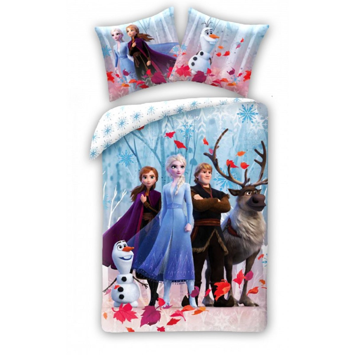 Disney Frozen Bettwäsche Set aus Baumwolle Bettdeckenbezug 140 × 200 cm mit 50 × 70 cm Kissenbezug