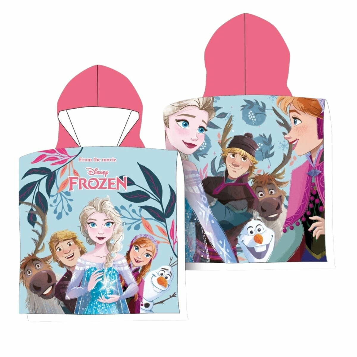 Frozen Kinder Hoody Towel aus Microfaser Badeponcho mit Kapuze, 50x50 cm