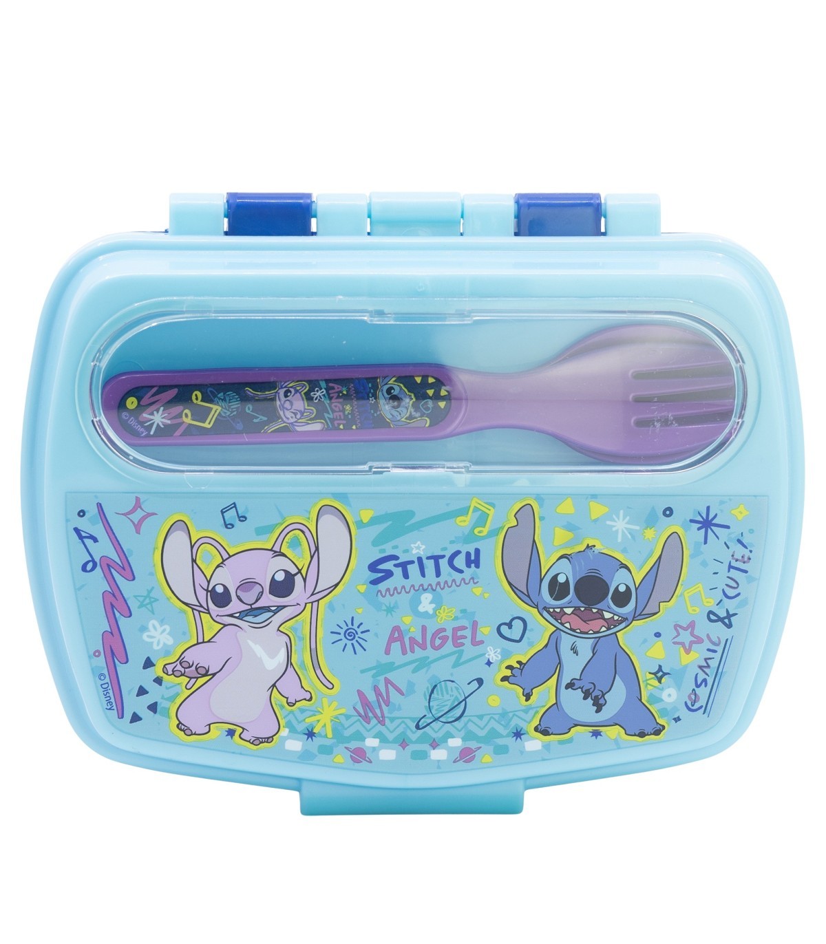 Disney Stitch Sandwichbox mit Besteck Kinder Brotdose