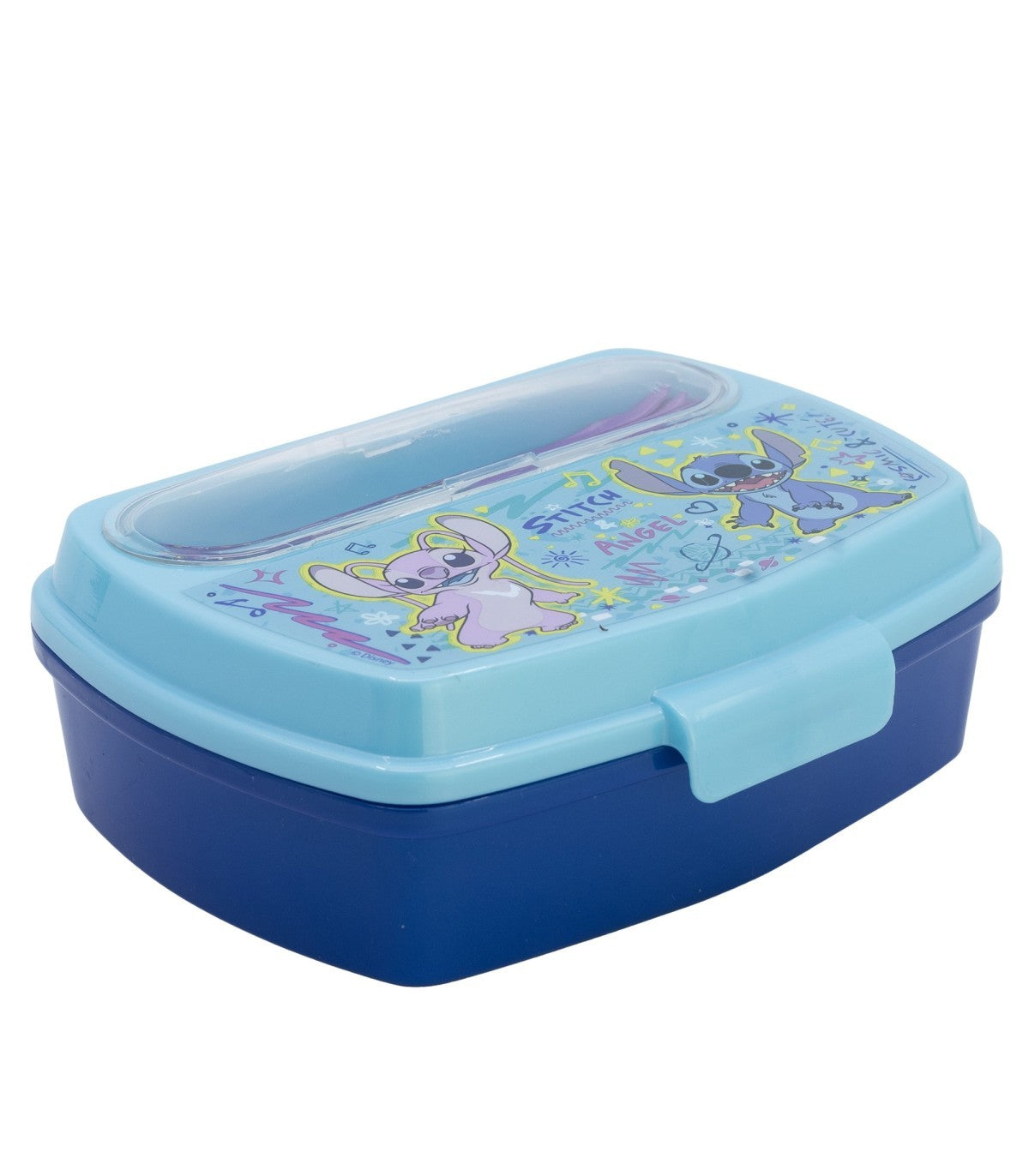 Disney Stitch Sandwichbox mit Besteck Kinder Brotdose