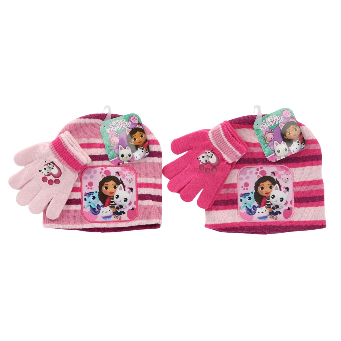 Gabby’s Dollhouse Mütze und Handschuhe Set Kinder Rosa & Pink