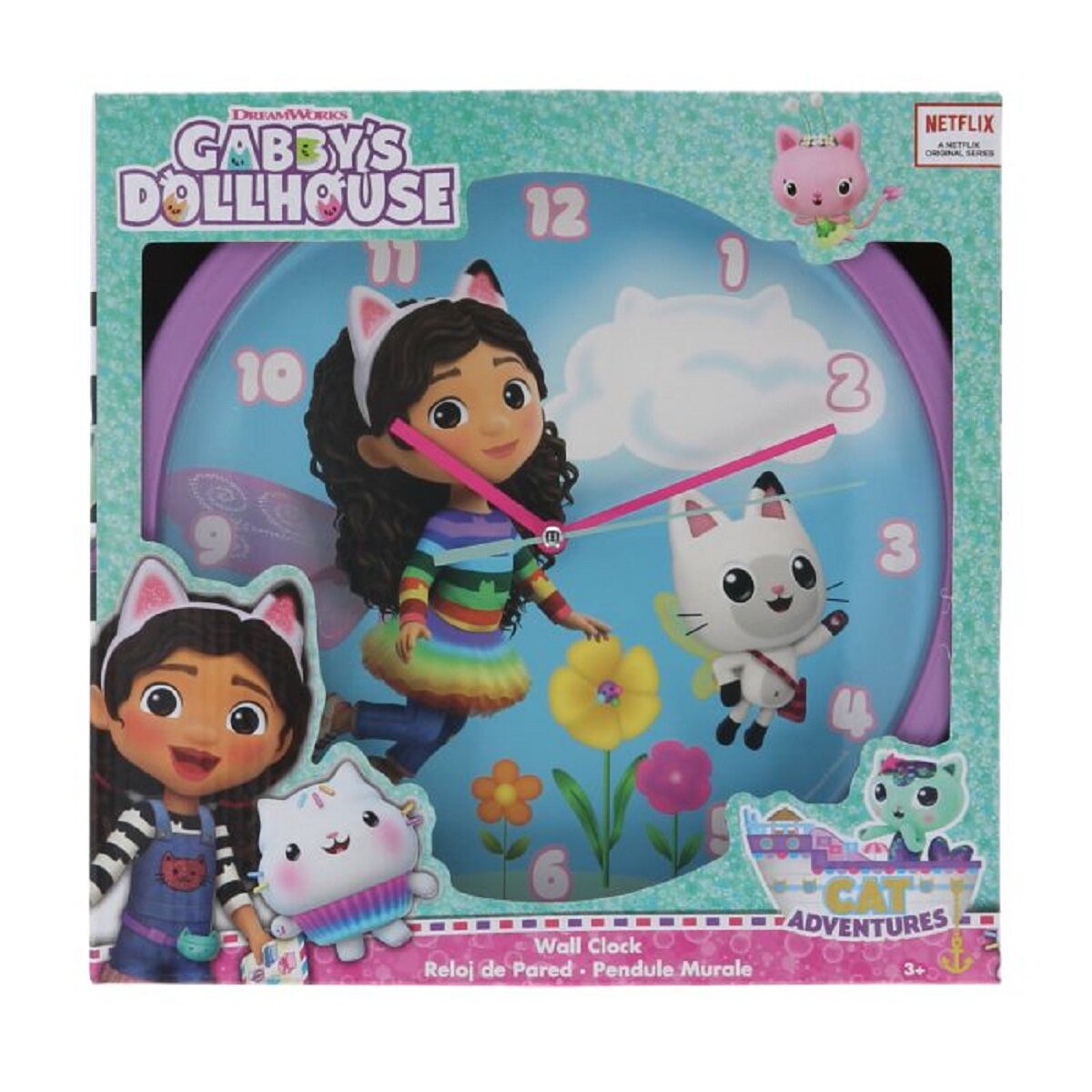 Gabby's Dollhouse analoge Wanduhr mit 25cm Durchmesser: Präzise Zeitmessung im großartigen Design
