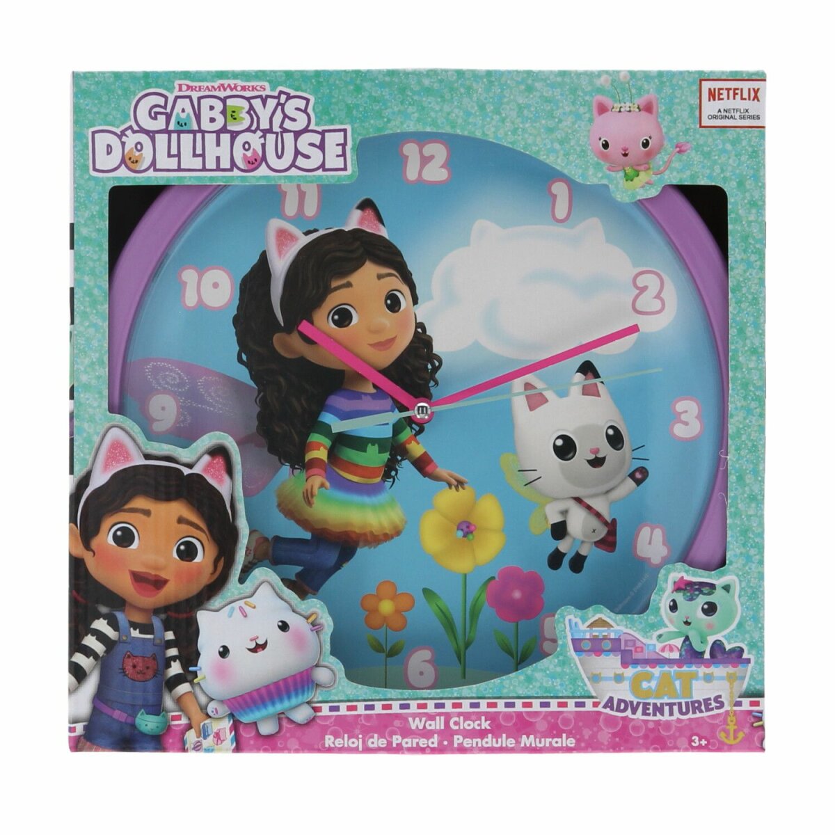 Gabby's Dollhouse analoge Wanduhr mit 25cm Durchmesser Stilvolle Zeitmessung