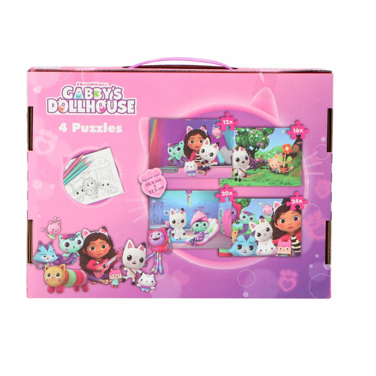 Gabby's Dollhouse Puzzlekollektion Puzzle 4er-Pack unterhaltsames Set für Kinder