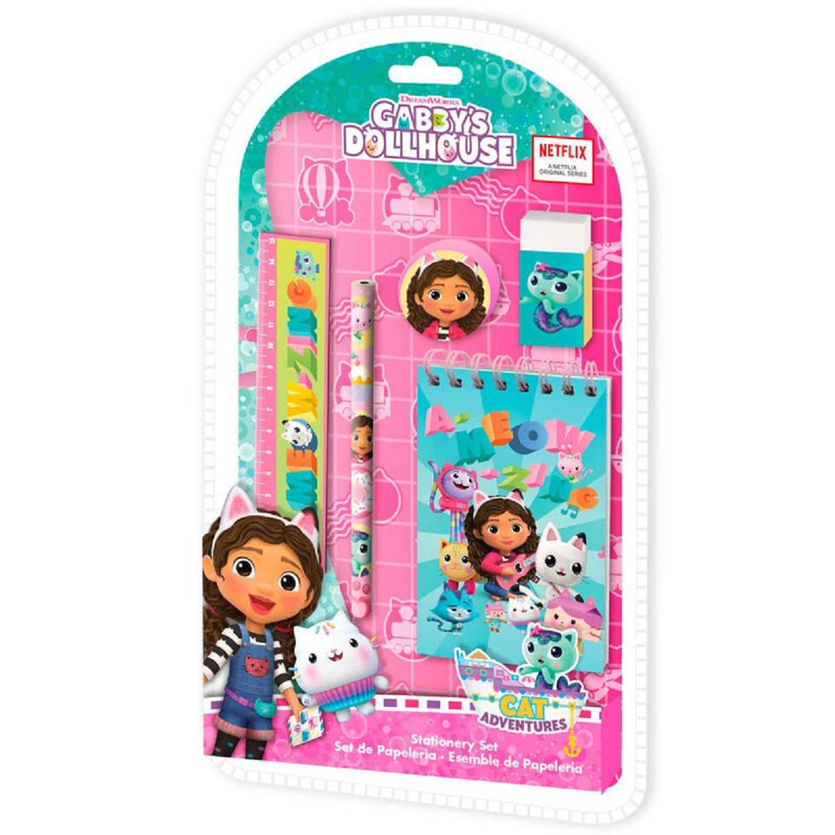 Gabby's Dollhouse Schreibset 5-teilig Perfekt für kleine Fans und kreative Köpfe