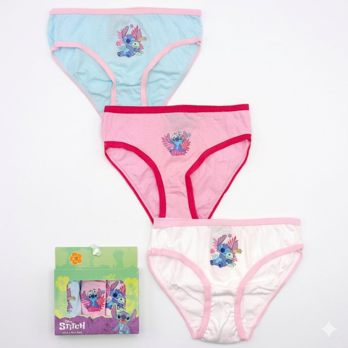 Lilo & Stitch Slip Set Kinder Baumwolle Unterwäsche Mehrfarbig