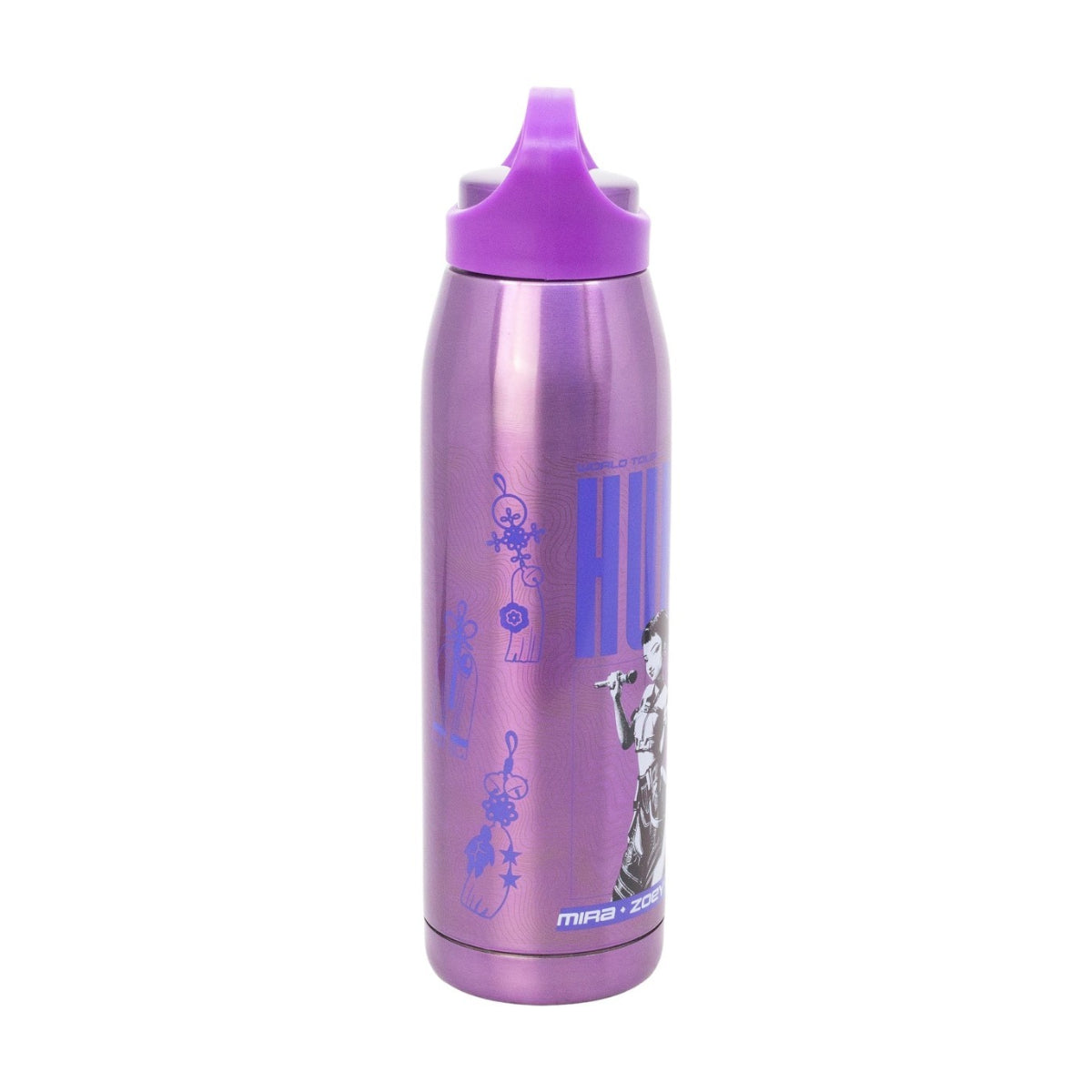 KPop Demon Hunters Glam Thermoflasche 665 ml Edelstahl Trinkflasche mit Schraubdeckel und Tragegriff