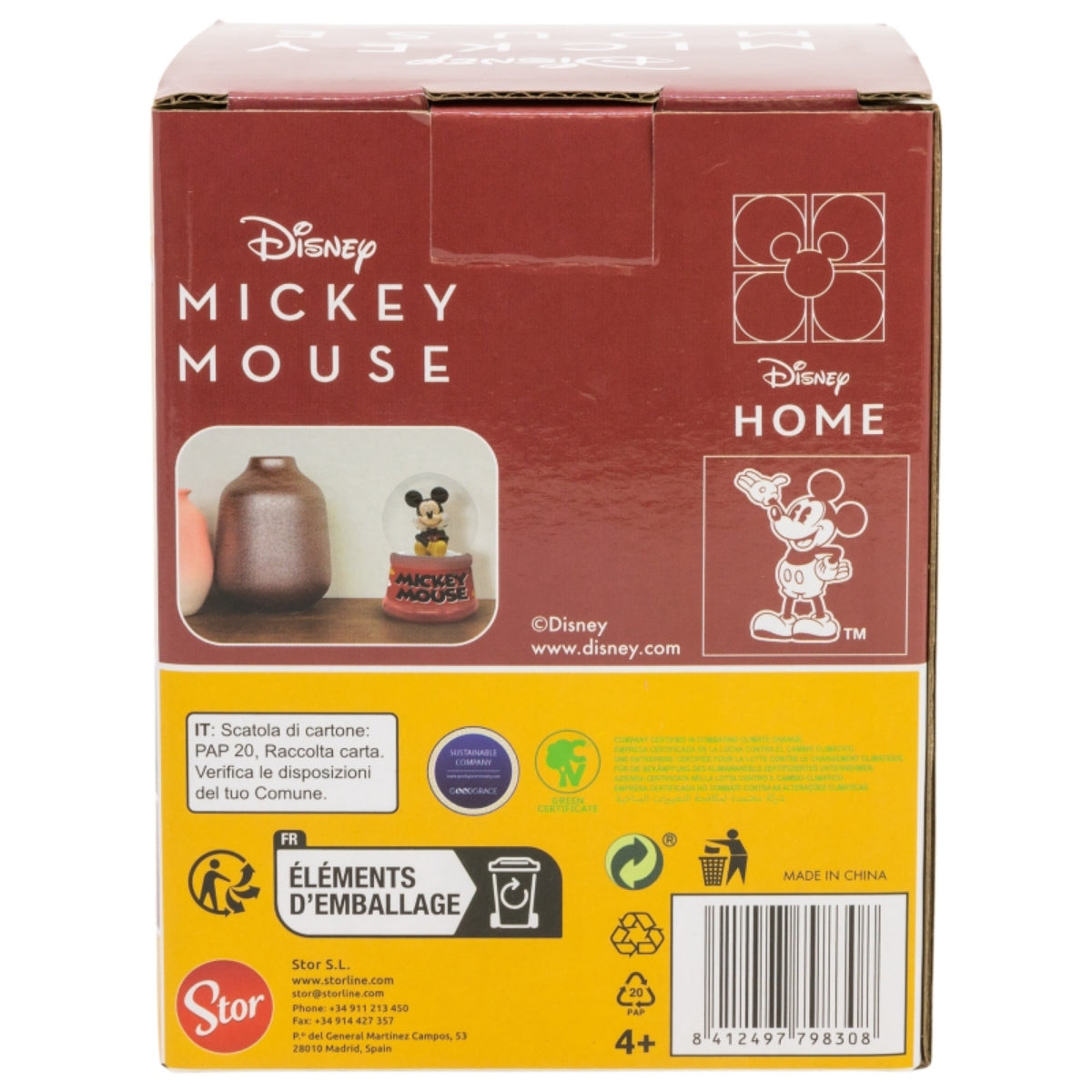 Disney Mickey Mouse Schneekugel aus Glas für Sammlung Deko und Kinderzimmer