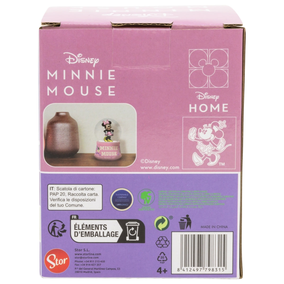 Disney Minnie Mouse Schneekugel aus Glas für Sammlung Deko und Kinderzimmer