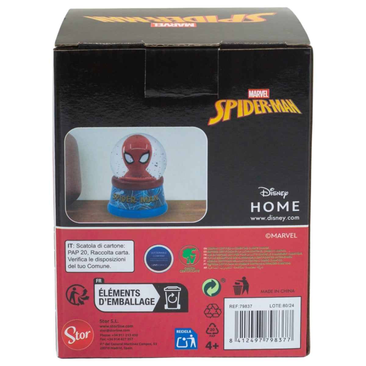 Marvel Spiderman Schneekugel mit Glasgehäuse und Geschenkverpackung
