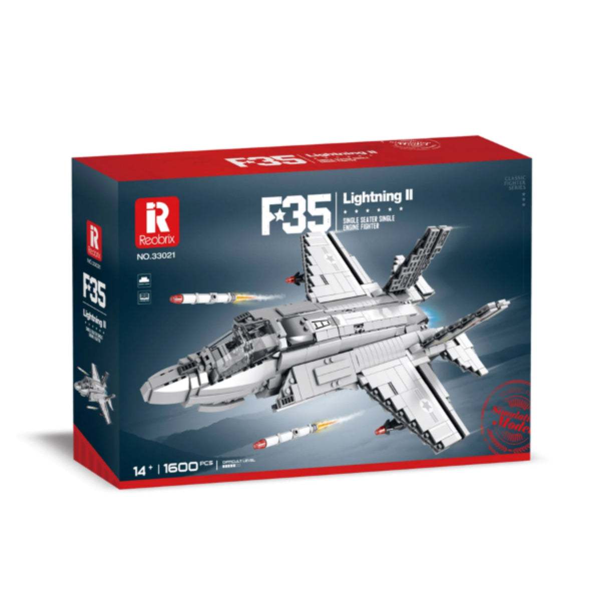 Reobrix 33021 Kampfjet Klemmbaustein Flugzeug 1600 Teile ab 14