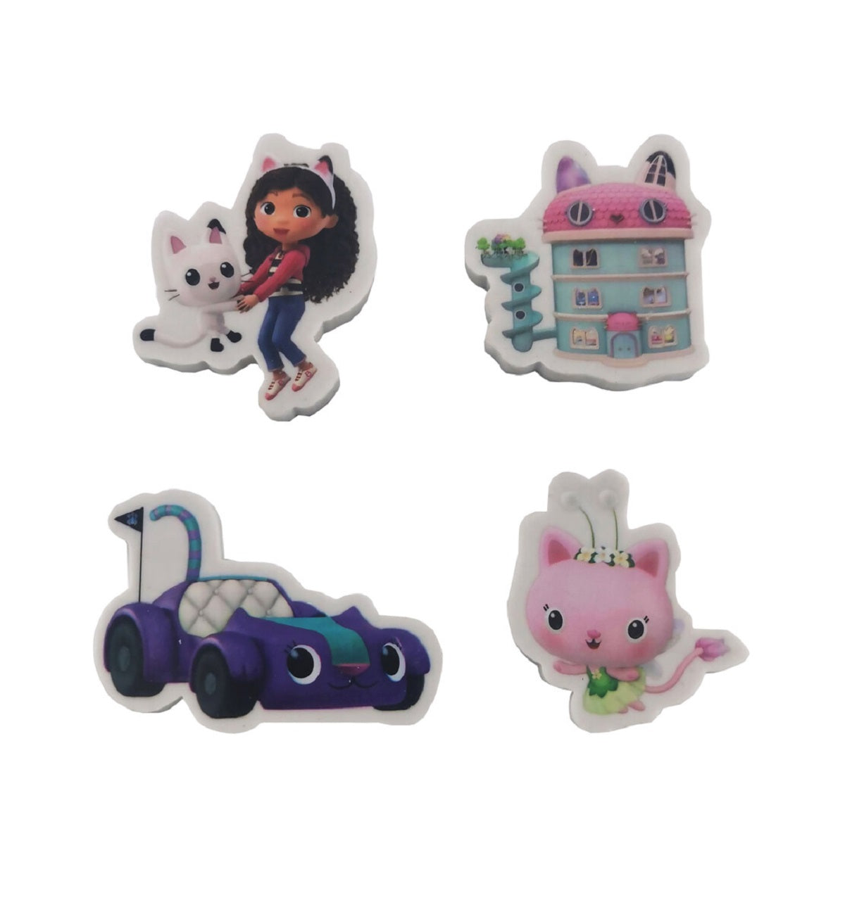 Gabby´s Dollhouse Radiergummi Set 4 teilig Schulzubehör für Kinder