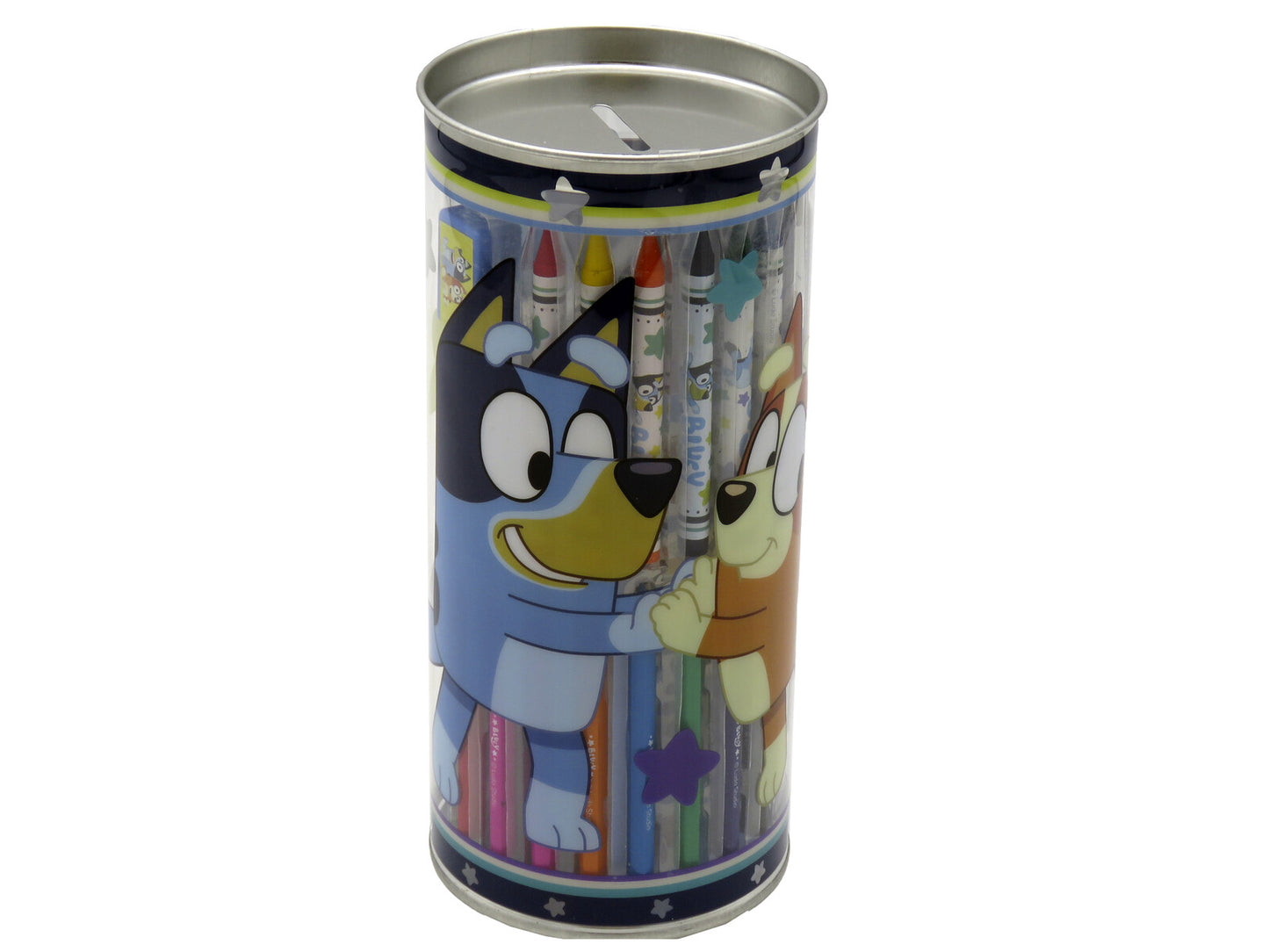 Bluey Aktivitätsset mit Spardose Malset 4 Zeichenblätter 8 Buntstifte 12 Wasserfarben