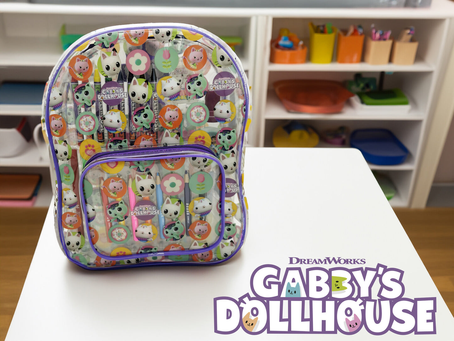 Gabby’s Dollhouse Aktivitätsset 42 teilig im Rucksack 29 × 24 cm Malset Schreibwaren Set