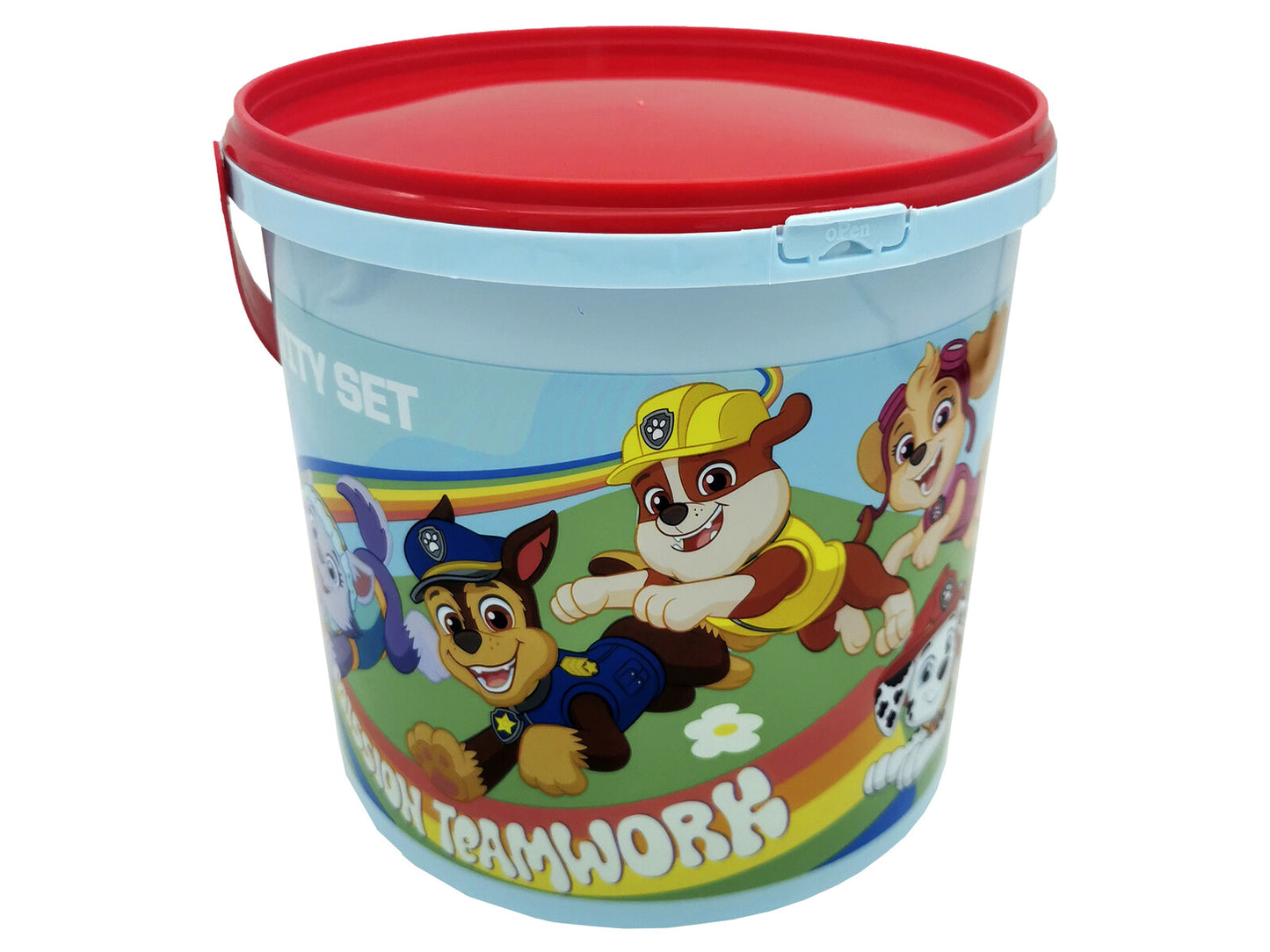 Paw Patrol 46 teiliges Aktivitätsset Malset im Eimer mit Stiften Stickern und Wasserfarben