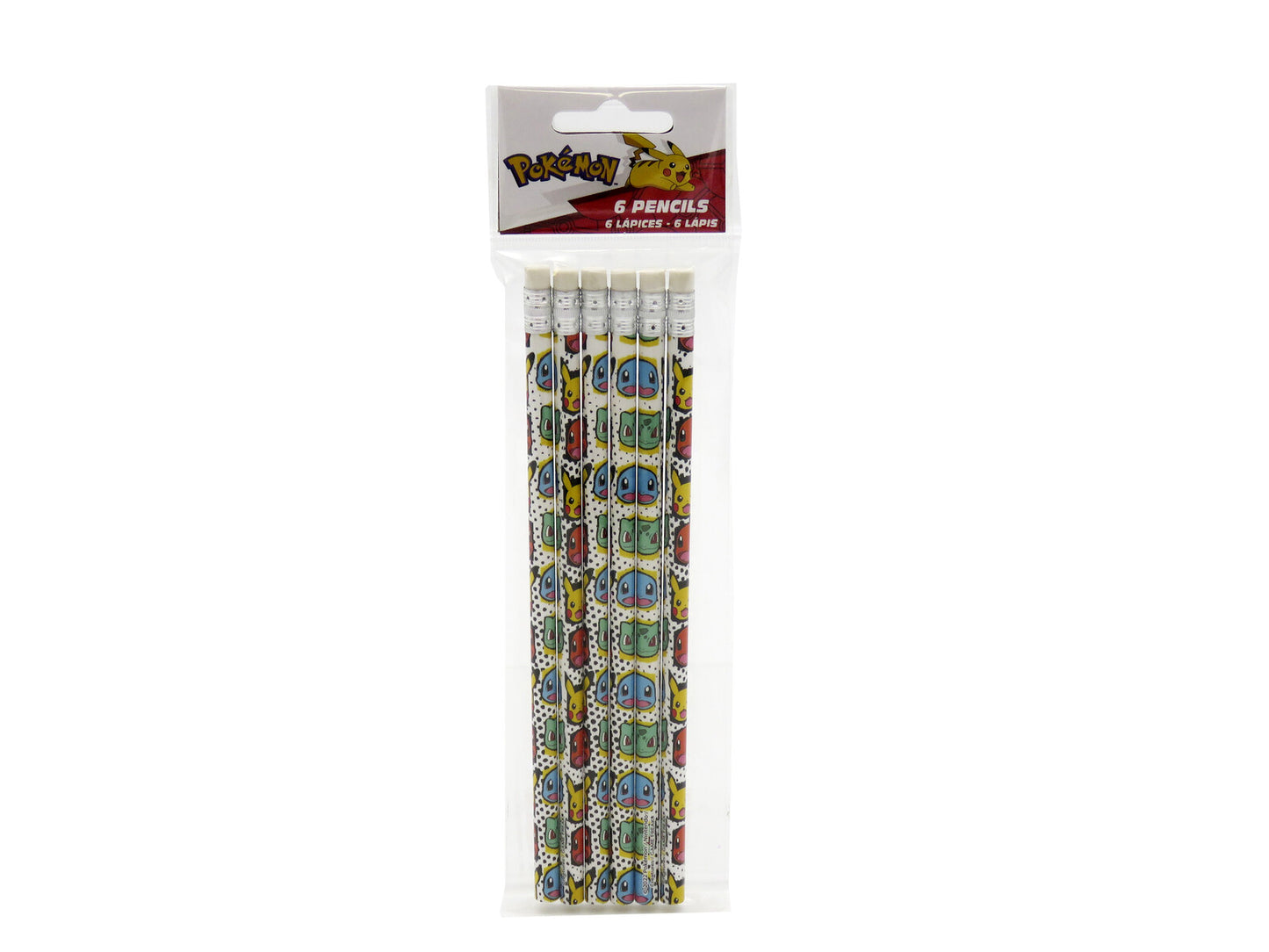Pokémon Bleistift Set 6 teilig mit Radiergummi Schulbedarf