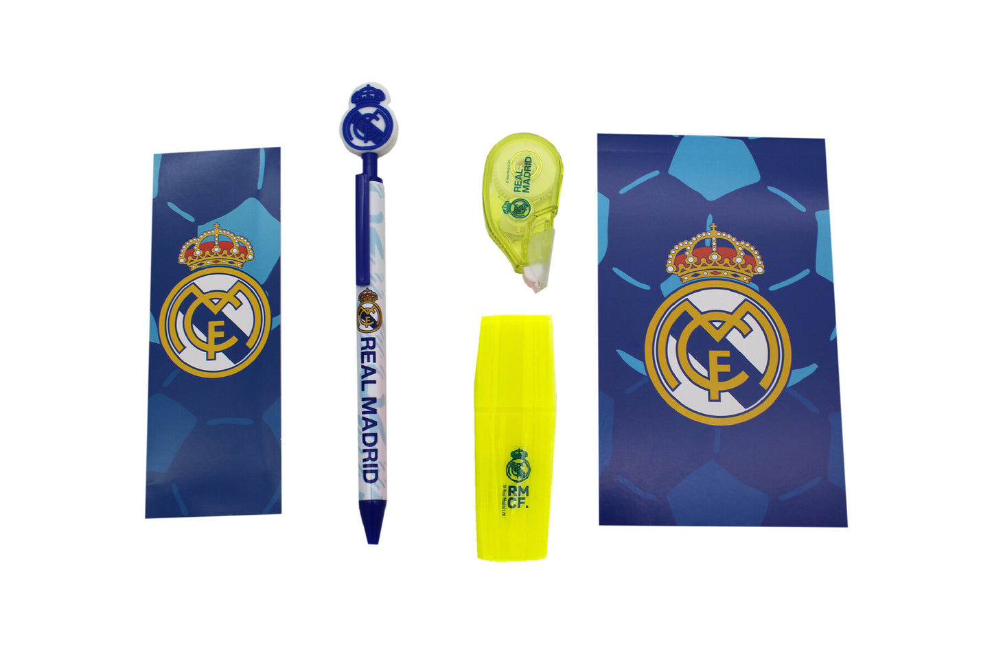 Real Madrid Schreibset mit Notizblock, Lesezeichen und Textmarker