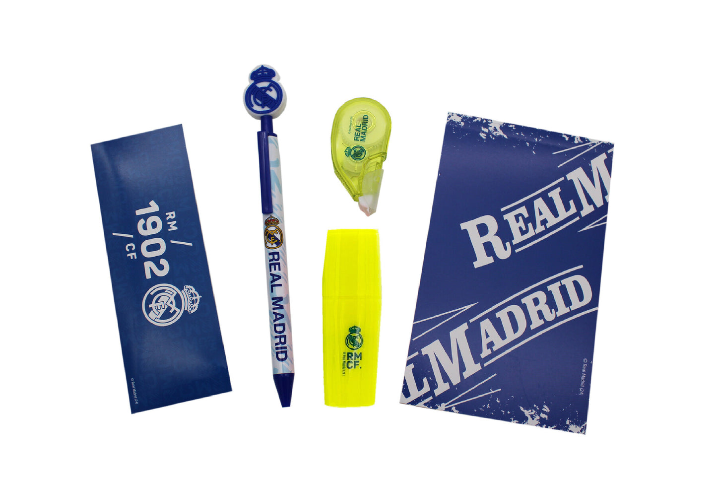 Real Madrid Schreibset mit Notizblock, Lesezeichen und Textmarker