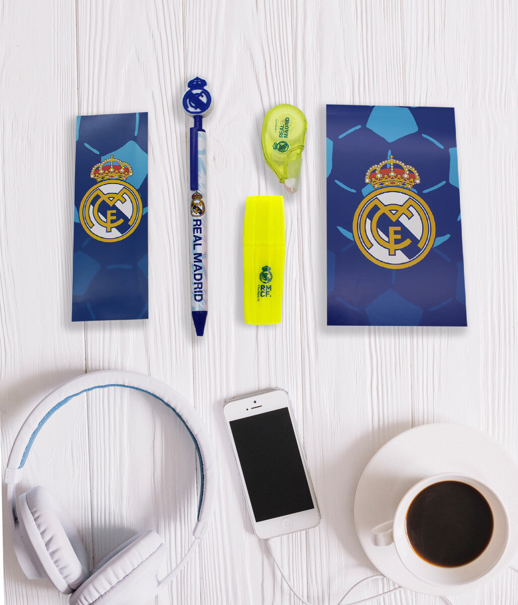 Real Madrid Schreibset mit Notizblock, Lesezeichen und Textmarker