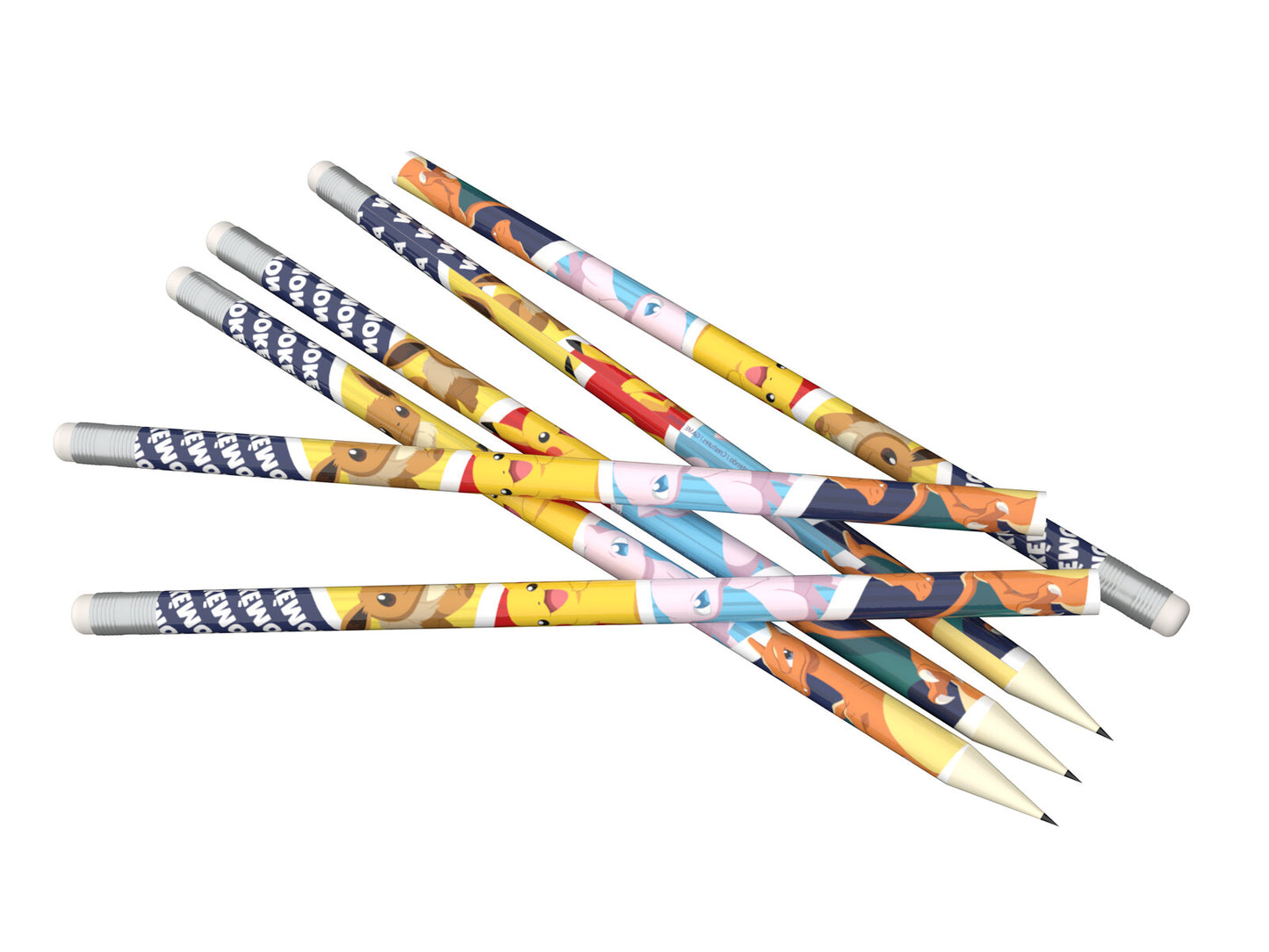 Pokémon Bleistift Set 6 teilig mit Radiergummi Schulbedarf